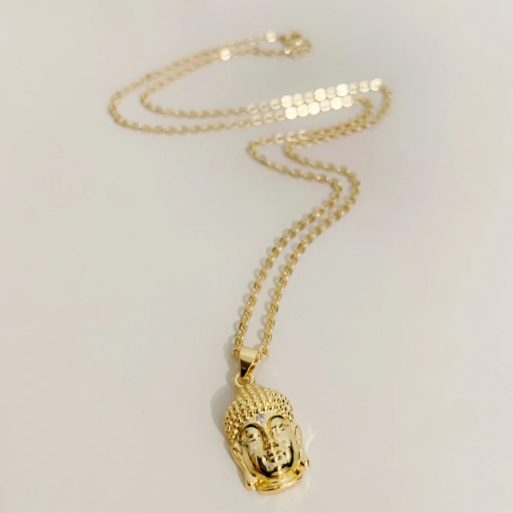 Buddha Head Necklace | 14k Gold Filled - Picture 4 of 10